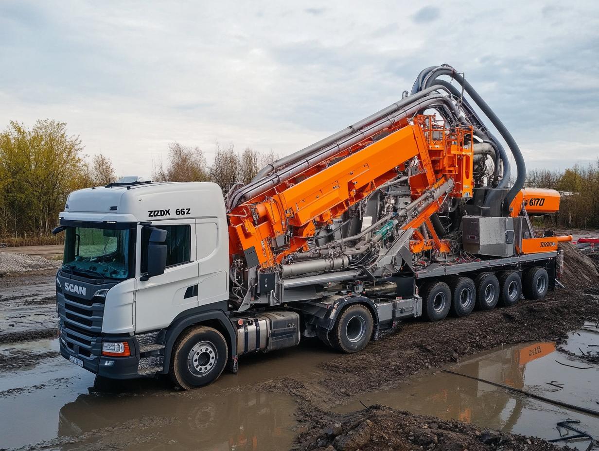 Инновационный автобетононасос Zoomlion 67X-6RZ на шасси SCANIA